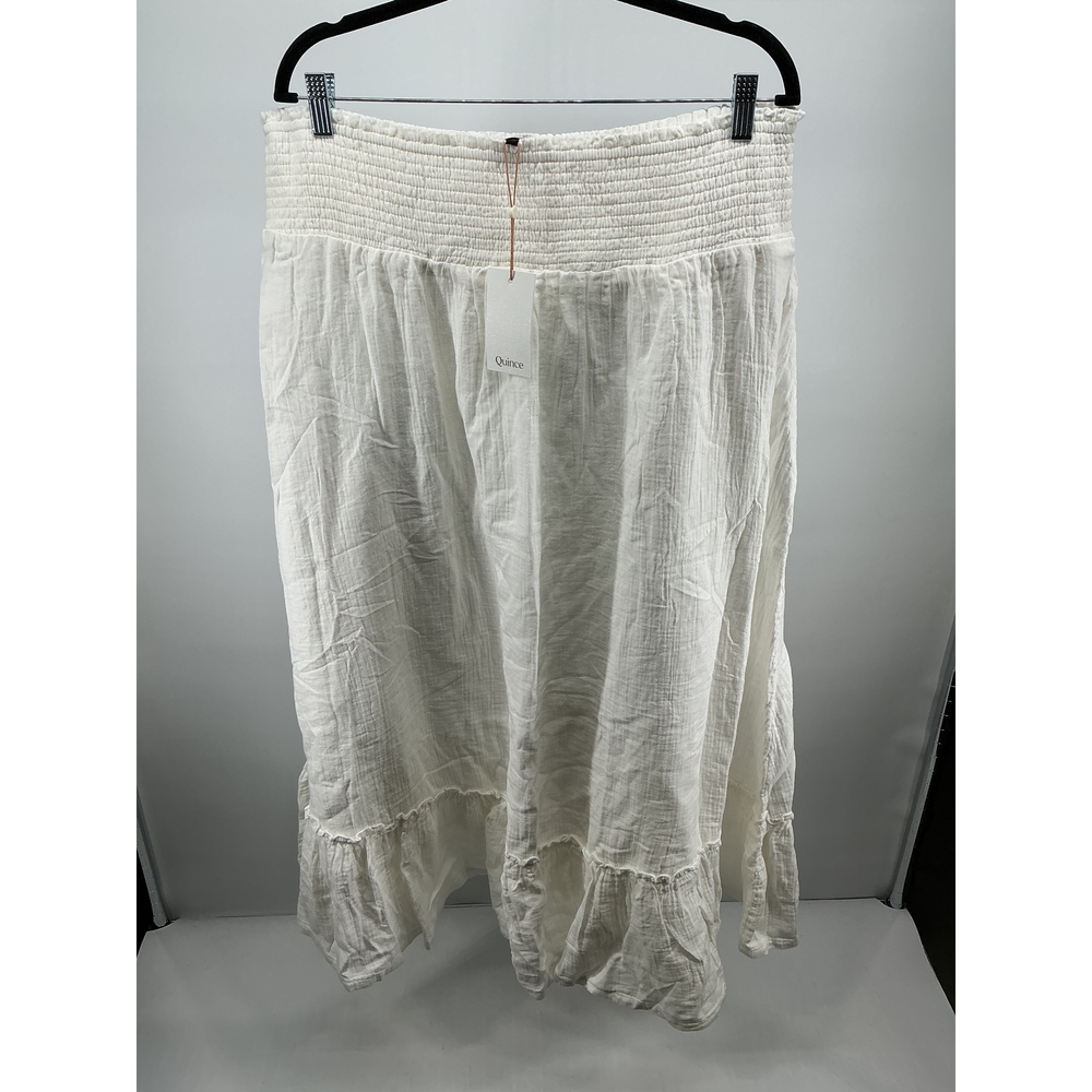 100% Organic Cotton Gauze Smocked Maxi Skirt - Picture 2 of 4